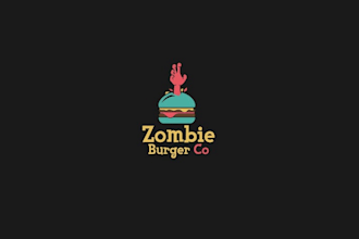 made wonderful modern progressive zombie burger logo for your business