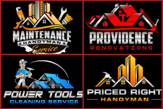 do unique home renovation, remodeling, roofing, handyman logo