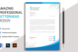 do letterhead design in editable word format and branding stationary