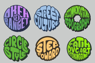 draw bold typography logo design hand lettered circle style