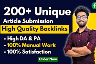 do article submission on high da websites manually