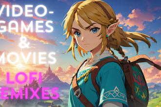 create lofi beats remixes of anime, videogamesand movies