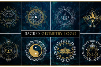 design mystical or spiritual logo inspired by sacred geometry