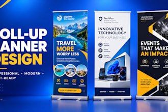 design catchy roll up banner and pop up banner