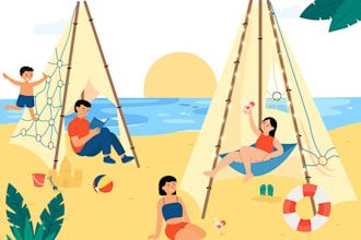 create flat vector illustrations for you