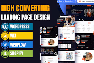 make stunning landing page or one page website using wordpress, wix or webflow
