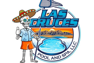 do make an modern custom pool and spa logo