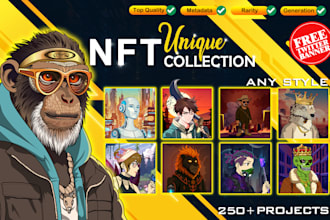 design unique nft arts and generate collection with metadata