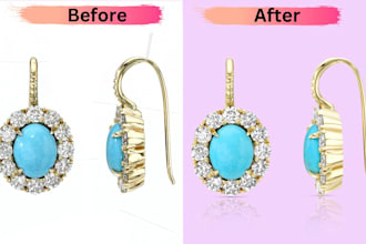 do jewelry retouching and touch up of 3 imagesst