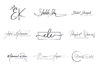 design handwritten, signature, cursive, startup logo