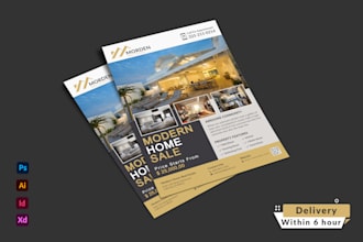 design attractive real estate flyers, brochure and postcard