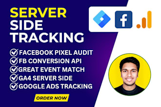 setup facebook pixel conversion API, ga4 server side tracking via GTM