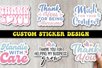 create typography sticker designs for small business