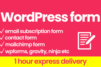 fix or create wordpress contact form, sign up, pop up, lead, mailchimp form