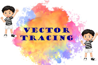 do manual vector tracing image or logo, redraw, vectorize image