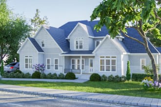 do 3d house exterior visualization and realistic rendering