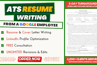 write a professional resume, cover letter, or linkedin profile