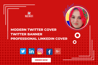 design a modern twitter cover, banner, and a professional linkedin cover