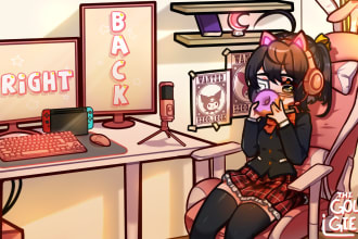 draw a custom twitch brb, offline, or starting screen