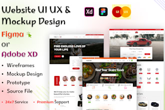 do website ui ux design, figma mockup design, landing page