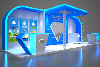 create 3d trade booth and backdrop for your exhibition
