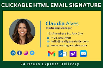 make a clickable HTML email signature