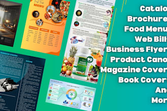 design premium catalog brochures flyer food menu and covers