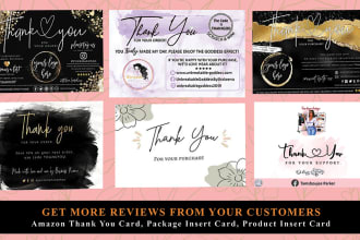 design product insert card, thank you card, packaging insert