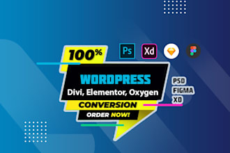 convert PSD to wordpress, figma to wordpress, xd to wordpress responsive design