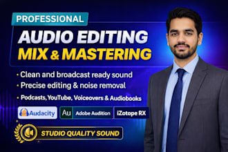do audio and music editing, cleaning, mastering, song mixing
