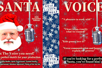 make your santa claus or father christmas come alive with my voice