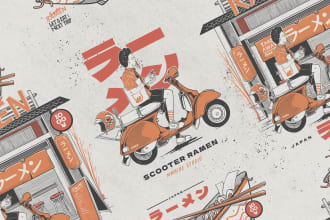 design vintage cartoon illustration on your brand