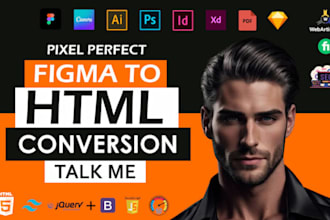 convert png to html css jquery, figma to html, xd to html