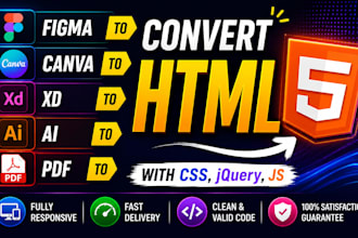 convert png to html css jquery, figma to html, xd to html