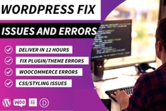 fix wordpress issues, wordpress errors fix and wordpress bugs fix