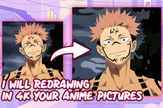 redrawing in 4k your anime picture