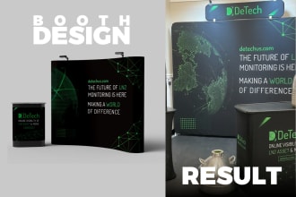 design creative booth, backdrop, banner for exhibition