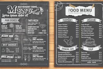 design digital menu, food menu, restaurant menu card