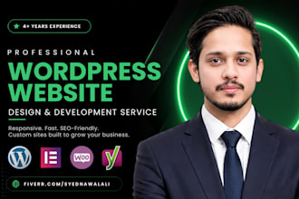 build a wordpress website design using elementor pro builder as a wp developer
