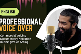 record a professional english male voice over
