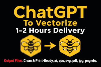 vectorise chatgpt, gemini ai logo or image to high quality vector printable file