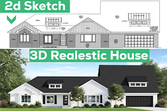 do 3d house render modernize remodel improvement color change