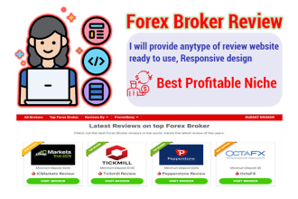 provide forex broker review ready made website
