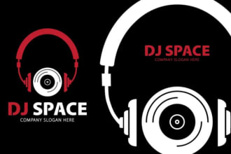 give creative dj music logo design with new concepts