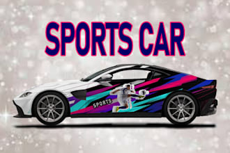 design sports car racing car and livery car wrap