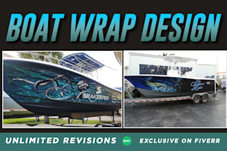 do eye catchy boat wrap yacht wrap design