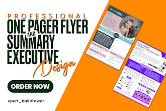 design a professional one pager flyer and executive summary