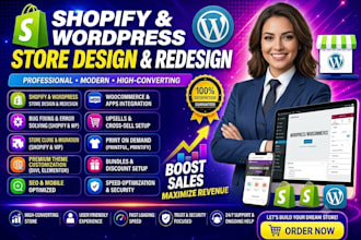 design or redesign website in wordpress or shopify in 24 hours