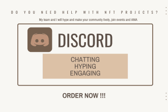 make your discord server lively, do chat, hype, and engage in your community