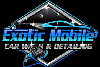 do 3d auto detailing, trucking, and car wash business logo